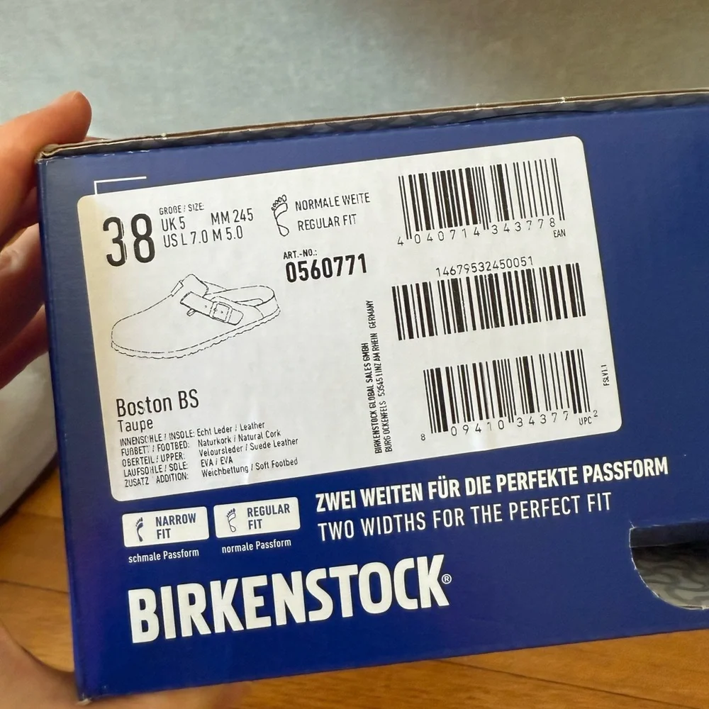 BNIB Birkenstock Boston Soft Footbed
Suede Leather Taupe 38 - Picture 4 of 5